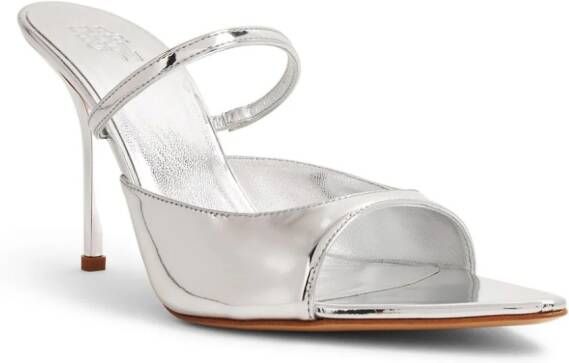 GIABORGHINI Aimeline leren sandalen Zilver