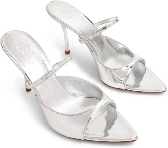 GIABORGHINI Aimeline leren sandalen Zilver