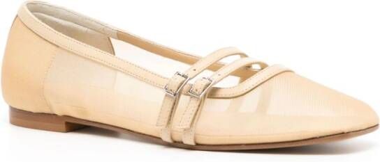 GIABORGHINI Felice ballerina's met mesh Beige