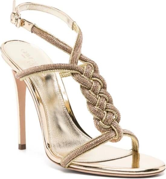 Giambattista Valli Sandalen verfraaid met kristallen 120 mm Goud