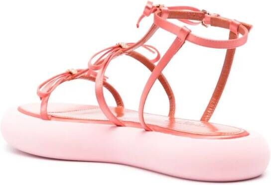 Giambattista Valli Leren 75mm sandalen met plateauzool Roze