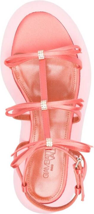 Giambattista Valli Leren 75mm sandalen met plateauzool Roze