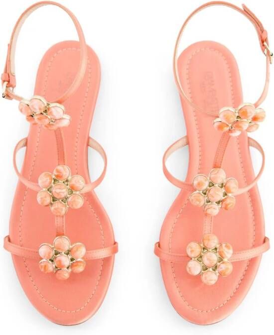 Giambattista Valli Leren sandalen Roze