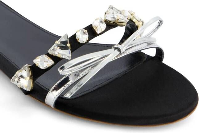 Giambattista Valli Leren sandalen Zwart