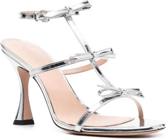 Giambattista Valli Love Bow leren sandalen Zilver