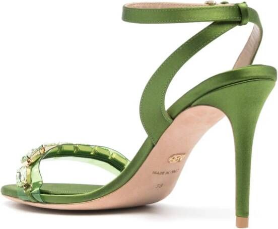 Giambattista Valli Sandalen verfraaid met kristallen Groen