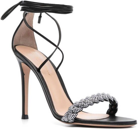 Gianvito Rossi Sandalen verfraaid met kristal Zwart