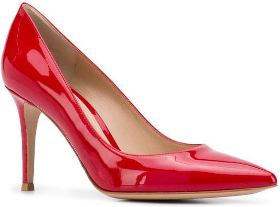 Gianvito Rossi Gelakte stiletto pumps Rood