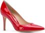 Gianvito Rossi Gelakte stiletto pumps Rood - Thumbnail 2