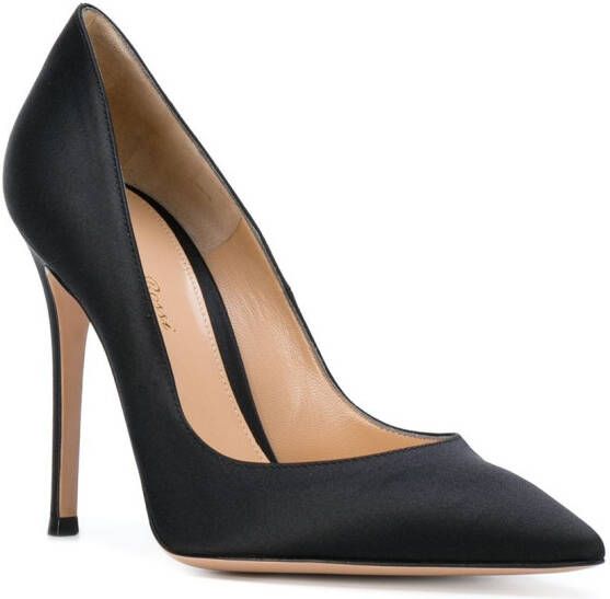 Gianvito Rossi Gianvito 105 mm satijnen pumps Zwart