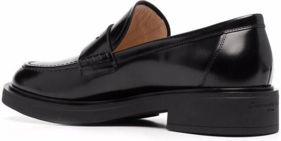 Gianvito Rossi Harris leren loafers Zwart