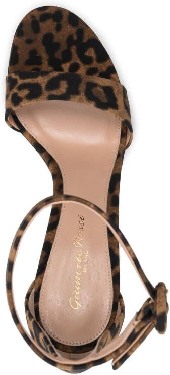 Gianvito Rossi Holly sandalen met luipaardprint Bruin