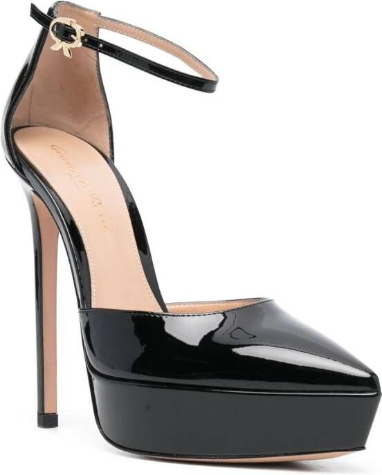 Gianvito Rossi Kasia pumps met lakleren hak Zwart