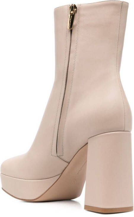 Gianvito Rossi Leren enkellaarzen Beige