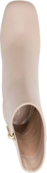 Gianvito Rossi Leren enkellaarzen Beige