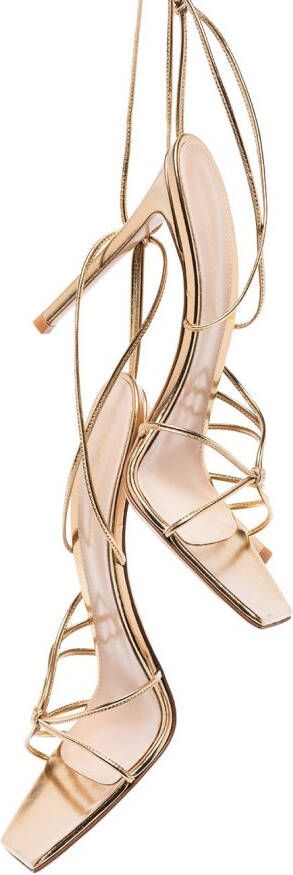 Gianvito Rossi Leren sandalen Goud