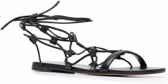 Gianvito Rossi Leren sandalen Zwart