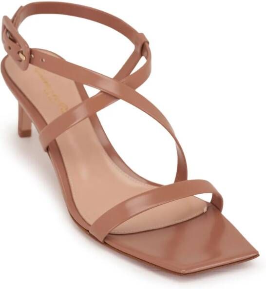 Gianvito Rossi Lindsay leren sandalen 55 mm Bruin