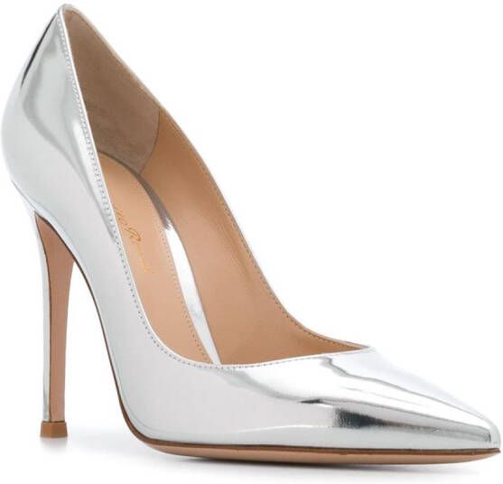 Gianvito Rossi Pumps met puntige neus Zilver