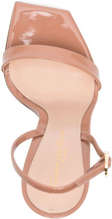 Gianvito Rossi Ribbon leren sandalen Beige