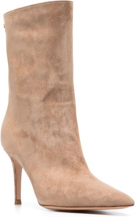 Gianvito Rossi Suède enkellaarzen Beige