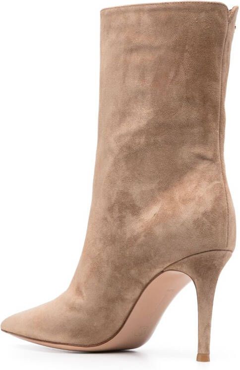 Gianvito Rossi Suède enkellaarzen Beige