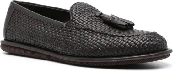 Giorgio Armani Leren loafers Bruin