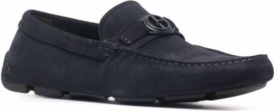 Giorgio Armani Loafers met logogesp Blauw