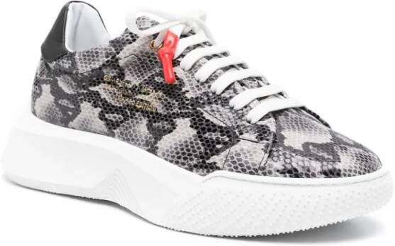 Giuliano Galiano Kriss sneakers met slangenleer-effect Zwart