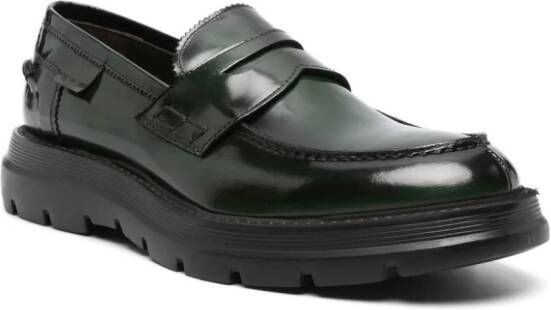 Giuliano Galiano Leren loafers Groen