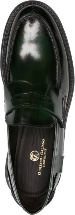 Giuliano Galiano Leren loafers Groen