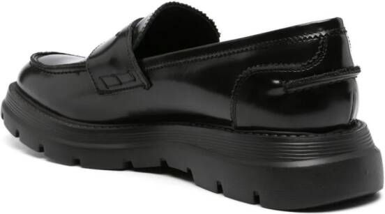 Giuliano Galiano Leren loafers Zwart