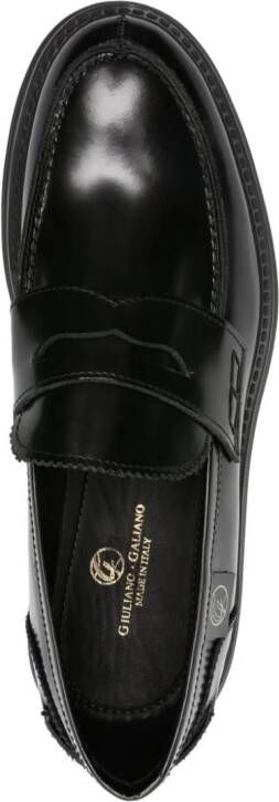 Giuliano Galiano Leren loafers Zwart