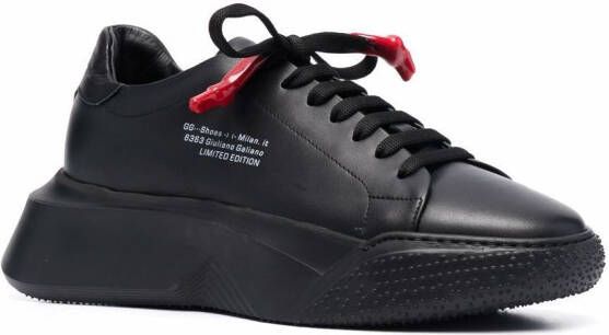 Giuliano Galiano Leren sneakers Zwart