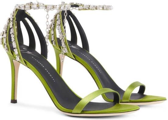 Giuseppe Zanotti Adele sandalen met kristal Groen