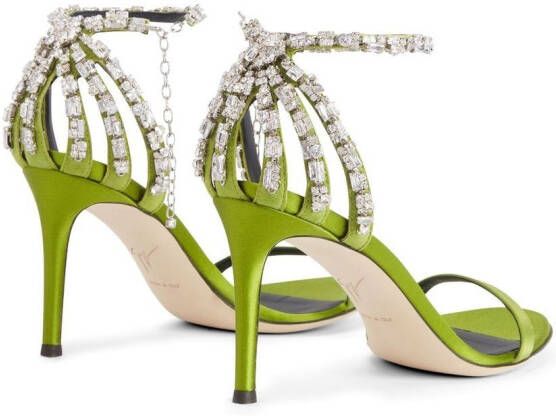 Giuseppe Zanotti Adele sandalen met kristal Groen