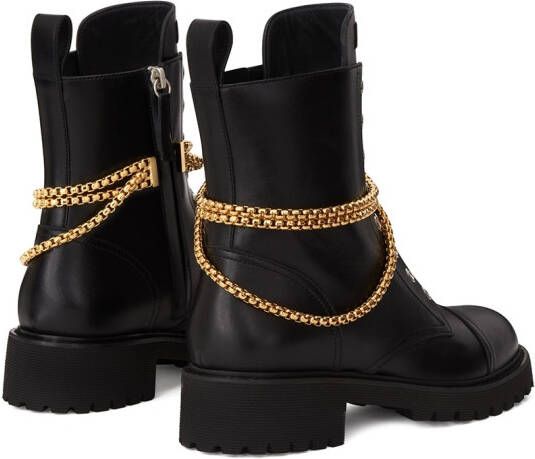 Giuseppe Zanotti Alexa laarzen met schakeldetail Zwart