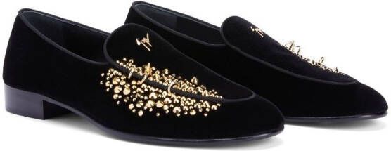 Giuseppe Zanotti Alvaro loafers met studs Zwart