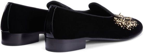 Giuseppe Zanotti Alvaro loafers met studs Zwart