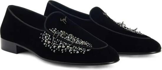 Giuseppe Zanotti Alvaro loafers verfraaid met studs Zwart