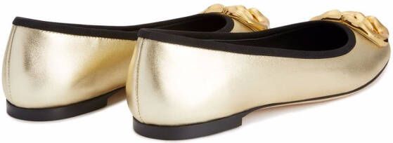 Giuseppe Zanotti Amur ballerina pumps met logoplakkaat Goud