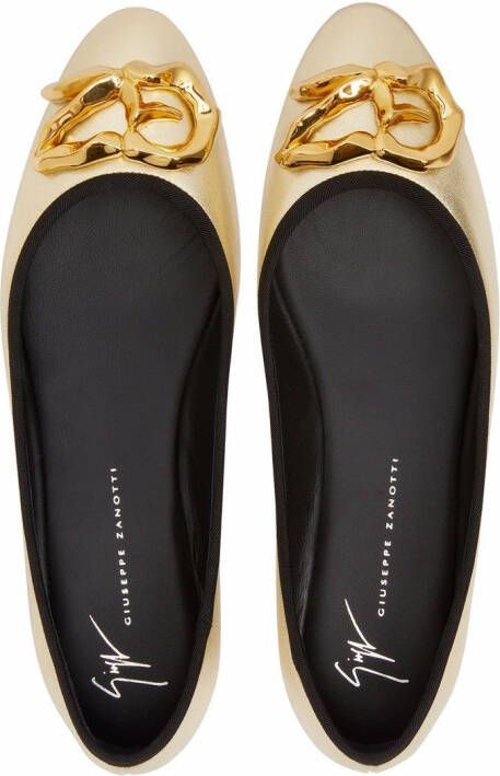 Giuseppe Zanotti Amur ballerina pumps met logoplakkaat Goud