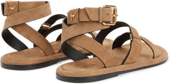 Giuseppe Zanotti Aymon suède sandalen Bruin