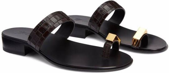 Giuseppe Zanotti Bardack loafers met krokodillenleer-effect Bruin