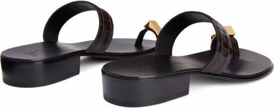 Giuseppe Zanotti Bardack loafers met krokodillenleer-effect Bruin