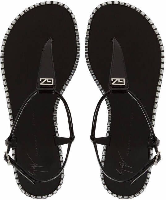 Giuseppe Zanotti Bellatriks T-bar sandalen met studs Zwart