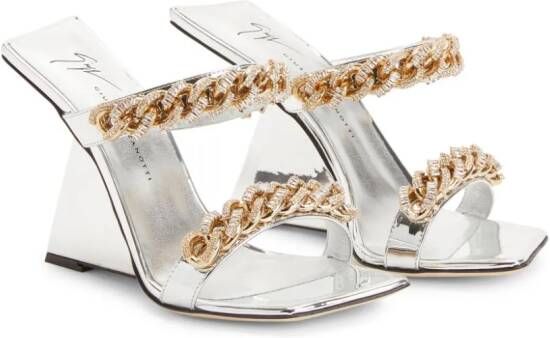 Giuseppe Zanotti Berenicee sandalen met ketting Zilver