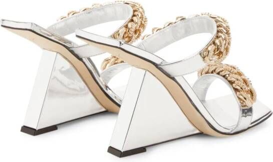 Giuseppe Zanotti Berenicee sandalen met ketting Zilver