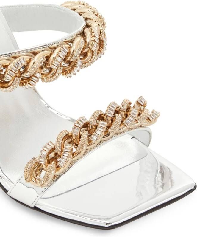 Giuseppe Zanotti Berenicee sandalen met ketting Zilver