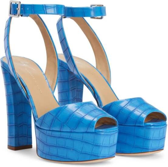 Giuseppe Zanotti Betty sandalen met krokodillenprint Blauw